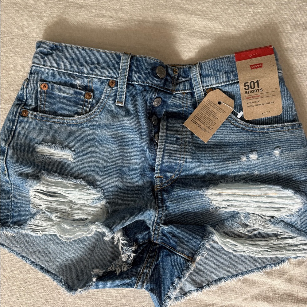 Levi's 501 High Rise Distressed Shorts